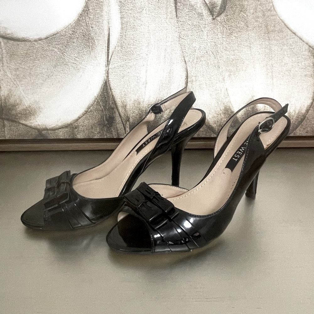 Nine West Black Open Toe Heels